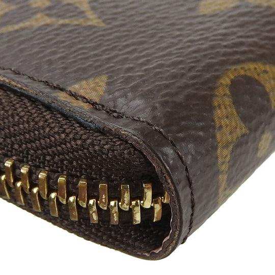 LOUIS VUITTON Long Wallet Purse M61298 Monogram Rose Valerie Portefeuille Clemence Women Used Authentic