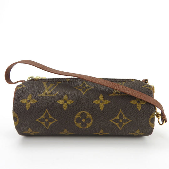 LOUIS VUITTON Pouch M51385 Monogram Brown Cylindrical pouch Papillon Women Used Authentic