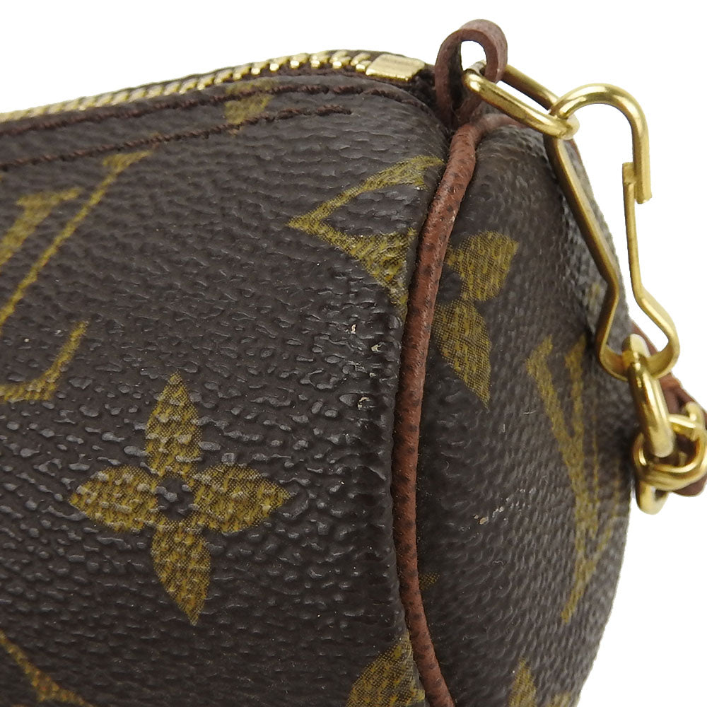 LOUIS VUITTON Pouch M51385 Monogram Brown Cylindrical pouch Papillon Women Used Authentic