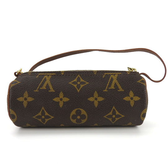 LOUIS VUITTON Pouch M51385 Monogram Brown Cylindrical pouch Papillon Women Used Authentic