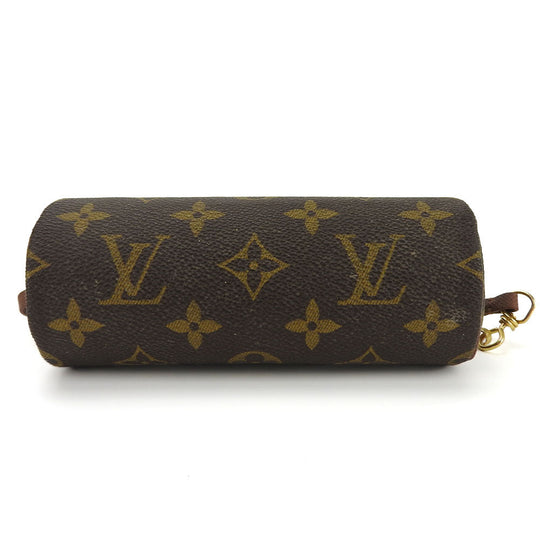 LOUIS VUITTON Pouch M51385 Monogram Brown Cylindrical pouch Papillon Women Used Authentic