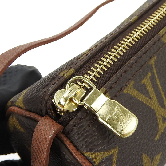 LOUIS VUITTON Pouch M51385 Monogram Brown Cylindrical pouch Papillon Women Used Authentic