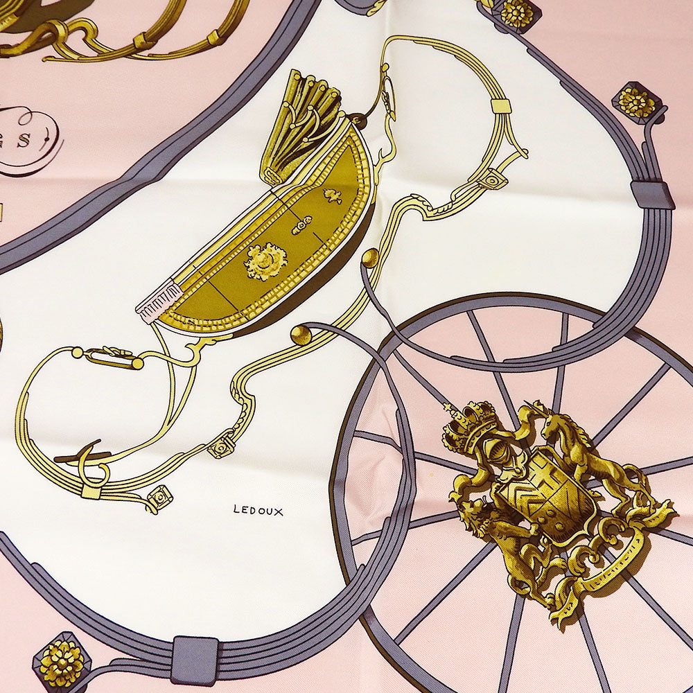 HERMES scarf silk pink Carre90 Women Used Authentic