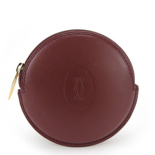 CARTIER Coin case KL033794 leather Bordeaux Must Line Women(Unisex) Used Authentic