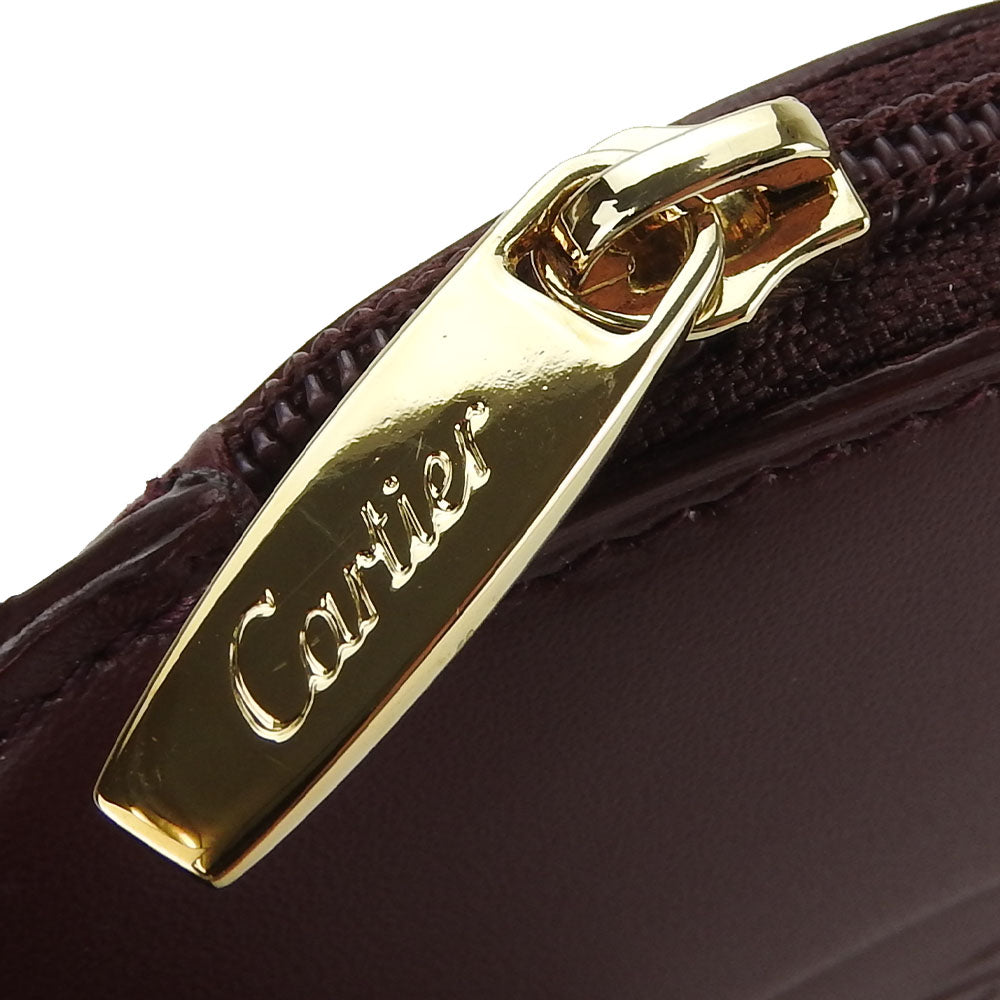 CARTIER Coin case KL033794 leather Bordeaux Must Line Women(Unisex) Used Authentic