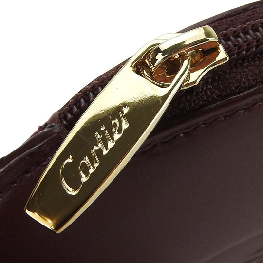 CARTIER Coin case KL033794 leather Bordeaux Must Line Women(Unisex) Used Authentic