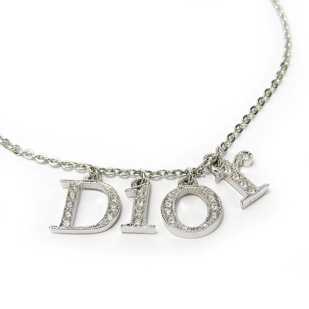 Christian Dior bracelet Metal, Rhinestone Silver Women Used Authentic