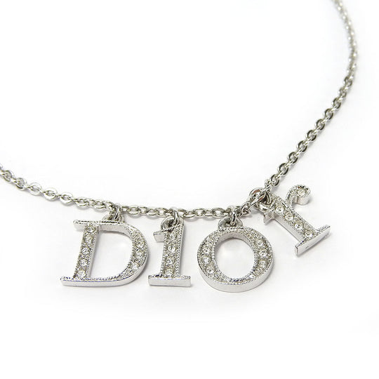 Christian Dior bracelet Metal, Rhinestone Silver Women Used Authentic