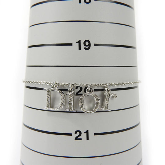 Christian Dior bracelet Metal, Rhinestone Silver Women Used Authentic