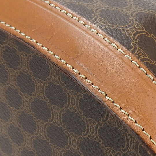 CELINE Tote Bag Leather, PVC Brown Macadam Women Used Authentic