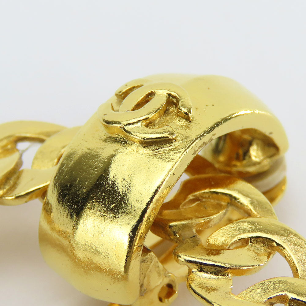 CHANEL Earring metal gold COCO Mark Women Used Authentic