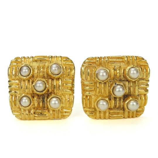 CHANEL Earring metal gold Women Used Authentic