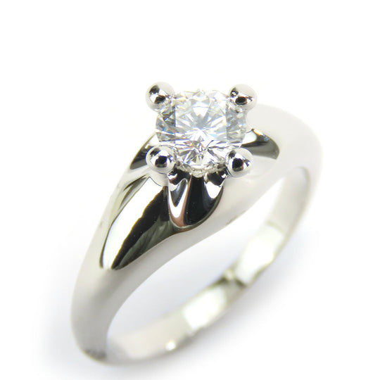 BVLGARI Ring Pt950Platinum, Diamond Platinum Corona solitaire Women Used Authentic