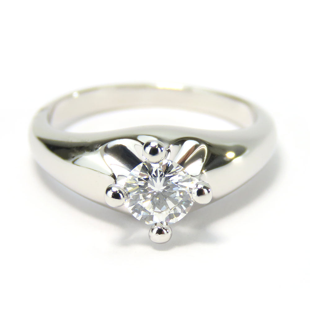 BVLGARI Ring Pt950Platinum, Diamond Platinum Corona solitaire Women Used Authentic