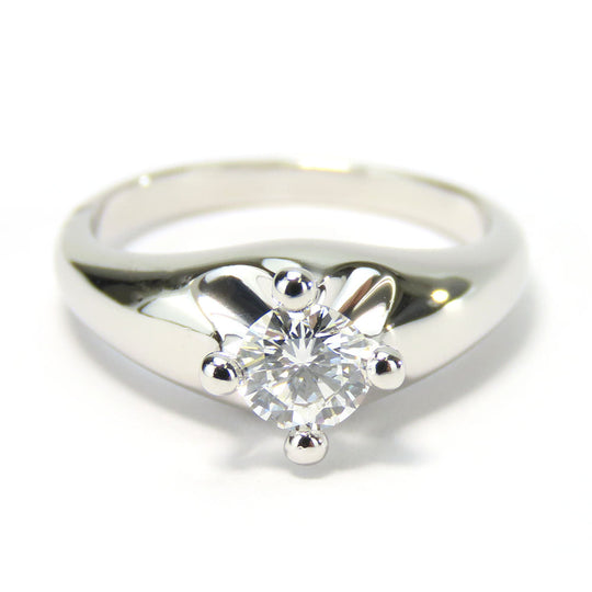 BVLGARI Ring Pt950Platinum, Diamond Platinum Corona solitaire Women Used Authentic