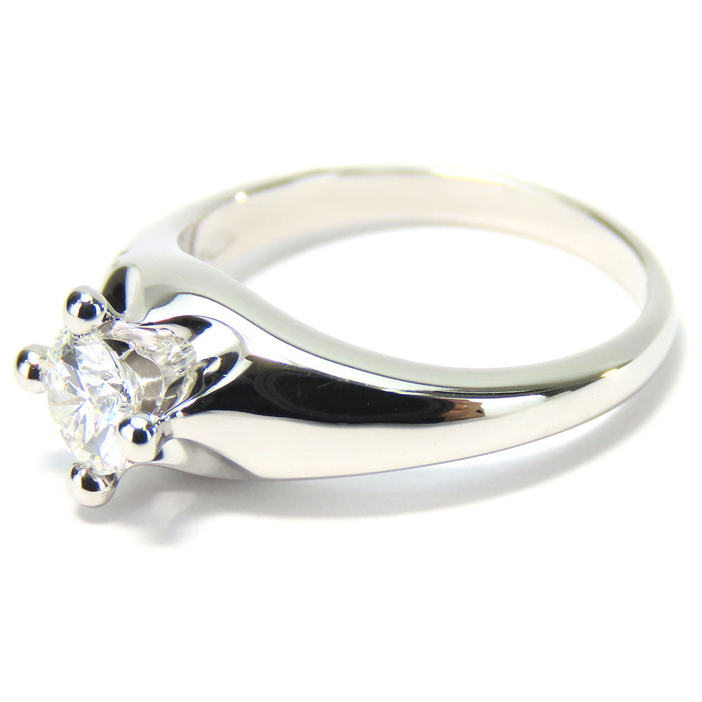 BVLGARI Ring Pt950Platinum, Diamond Platinum Corona solitaire Women Used Authentic