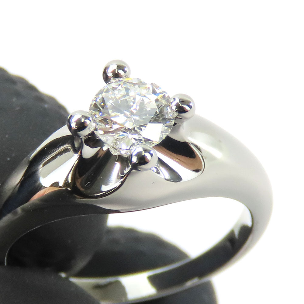 BVLGARI Ring Pt950Platinum, Diamond Platinum Corona solitaire Women Used Authentic