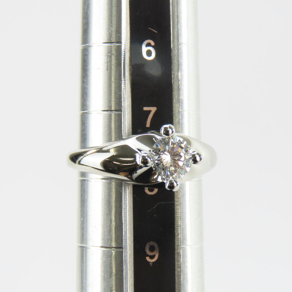 BVLGARI Ring Pt950Platinum, Diamond Platinum Corona solitaire Women Used Authentic