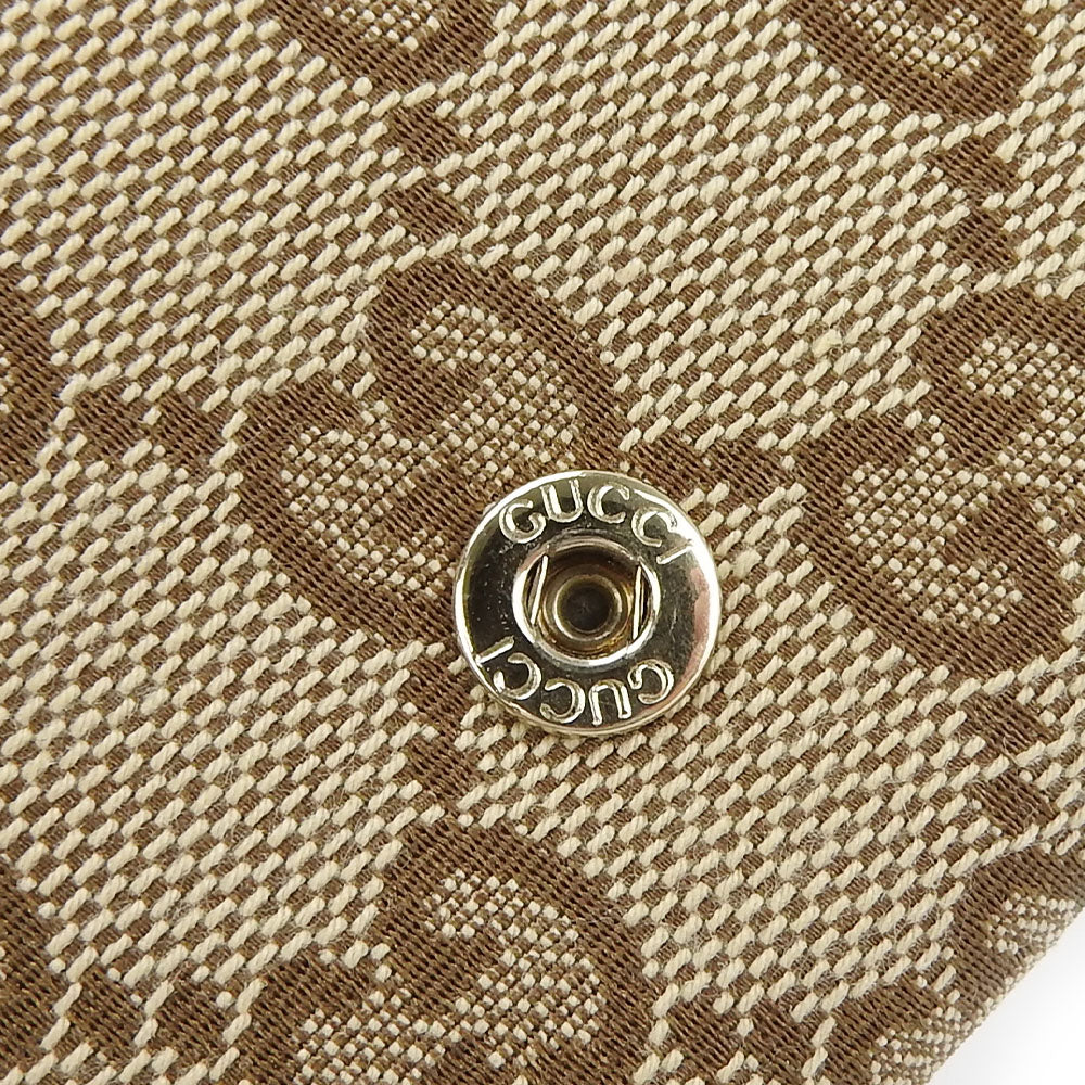 GUCCI Bifold Wallet 346058 GG canvas beige Women Used Authentic