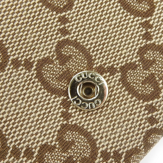 GUCCI Bifold Wallet 346058 GG canvas beige Women Used Authentic