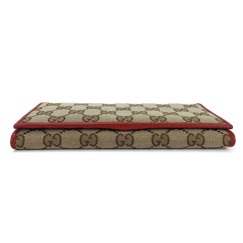 GUCCI Bifold Wallet 346058 GG canvas beige Women Used Authentic