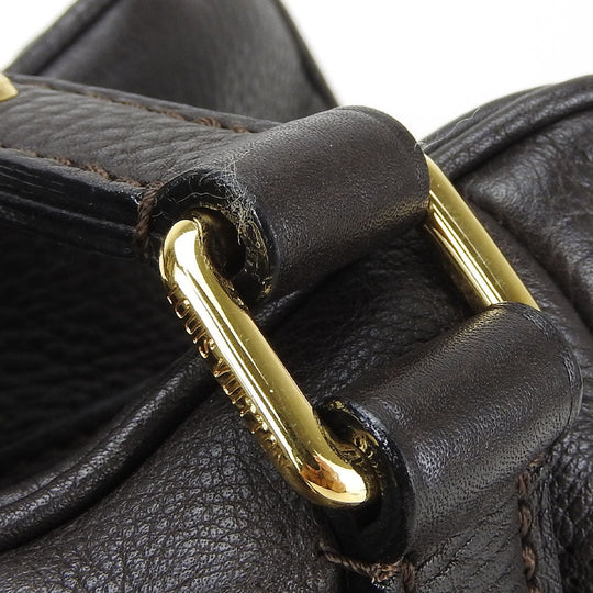 LOUIS VUITTON Handbag M97051 Monogram Mahina Brown Runner PM Women Used Authentic