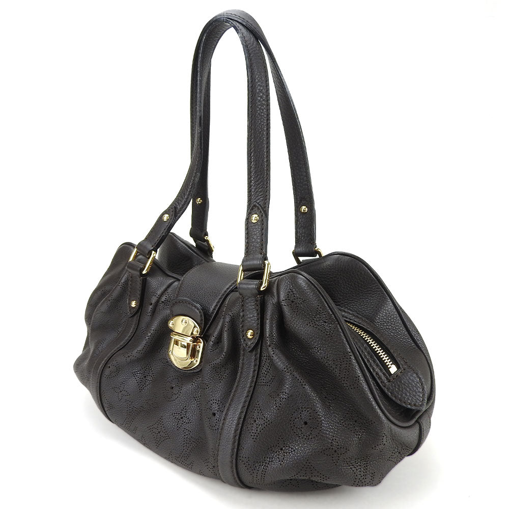 LOUIS VUITTON Handbag M97051 Monogram Mahina Brown Runner PM Women Used Authentic