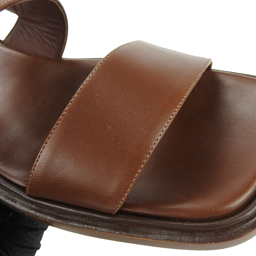 LOUIS VUITTON Sandals leather Brown mens Used Authentic