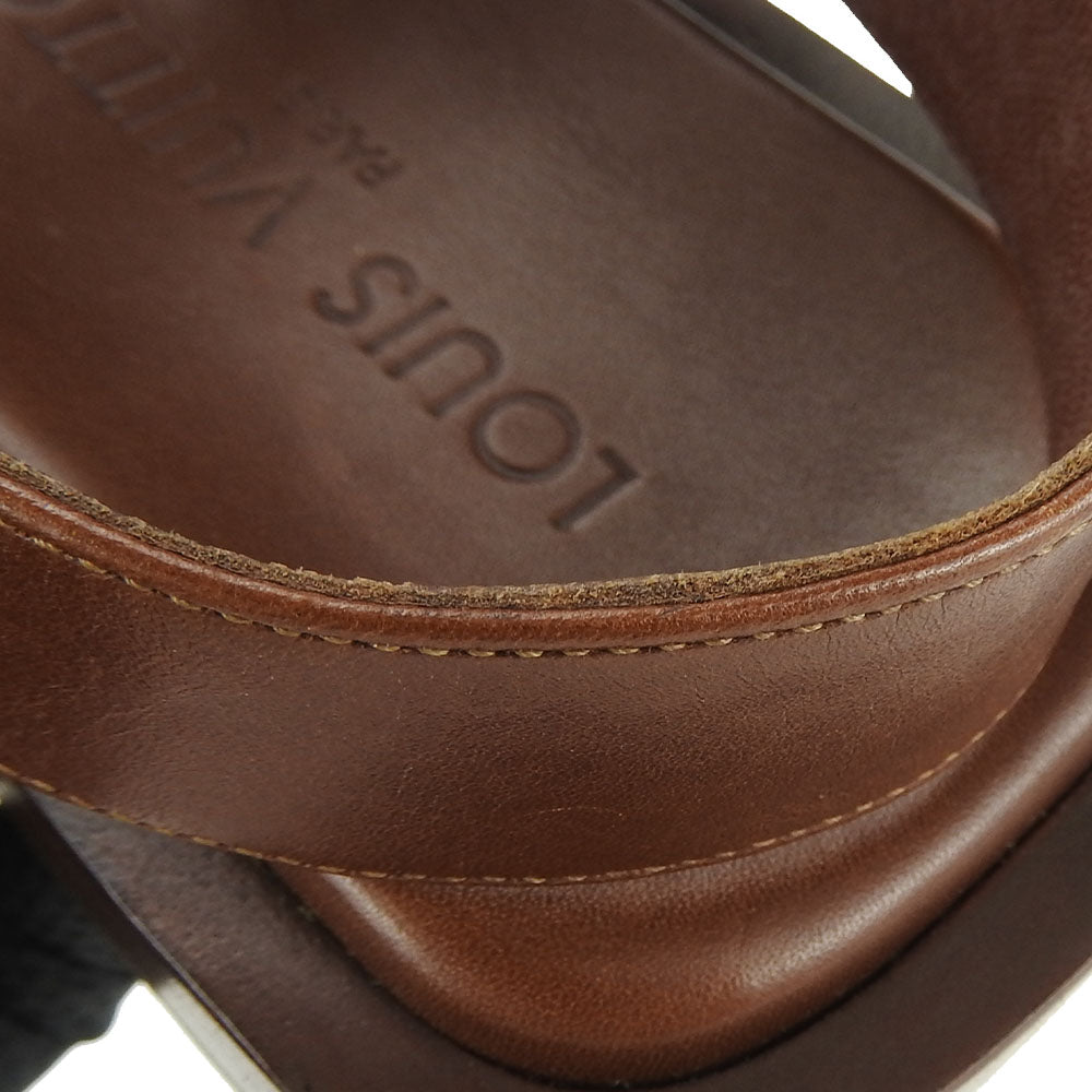 LOUIS VUITTON Sandals leather Brown mens Used Authentic