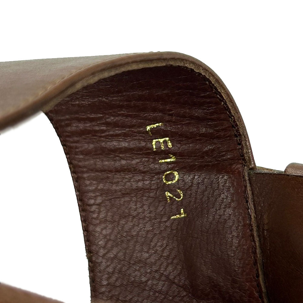 LOUIS VUITTON Sandals leather Brown mens Used Authentic