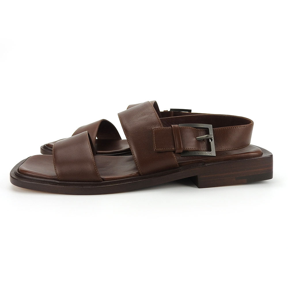 LOUIS VUITTON Sandals leather Brown mens Used Authentic