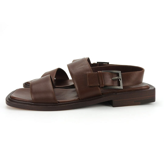 LOUIS VUITTON Sandals leather Brown mens Used Authentic