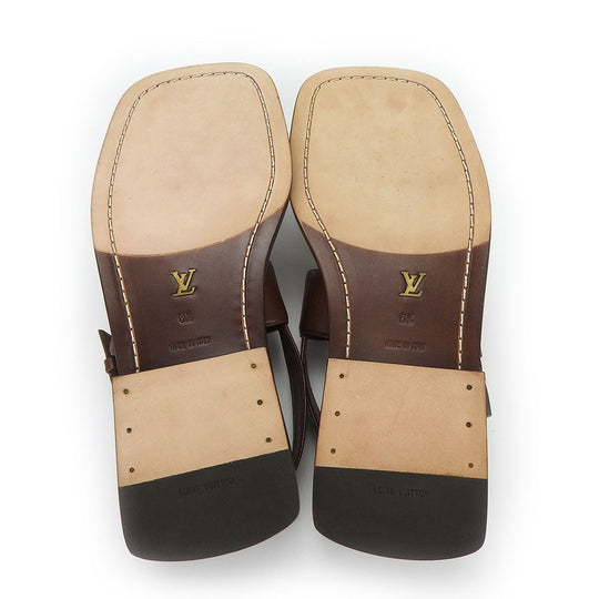 LOUIS VUITTON Sandals leather Brown mens Used Authentic