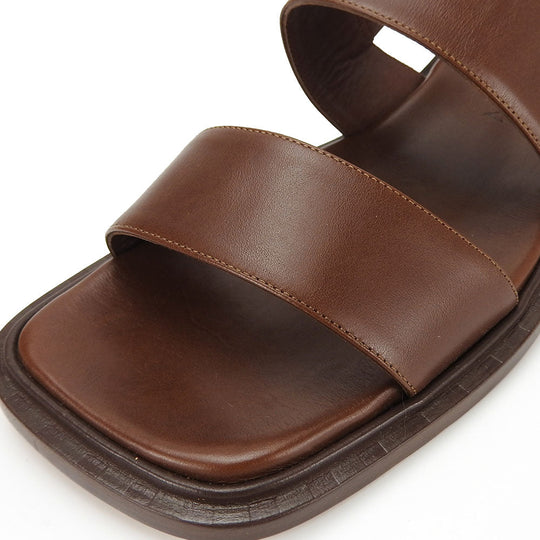 LOUIS VUITTON Sandals leather Brown mens Used Authentic
