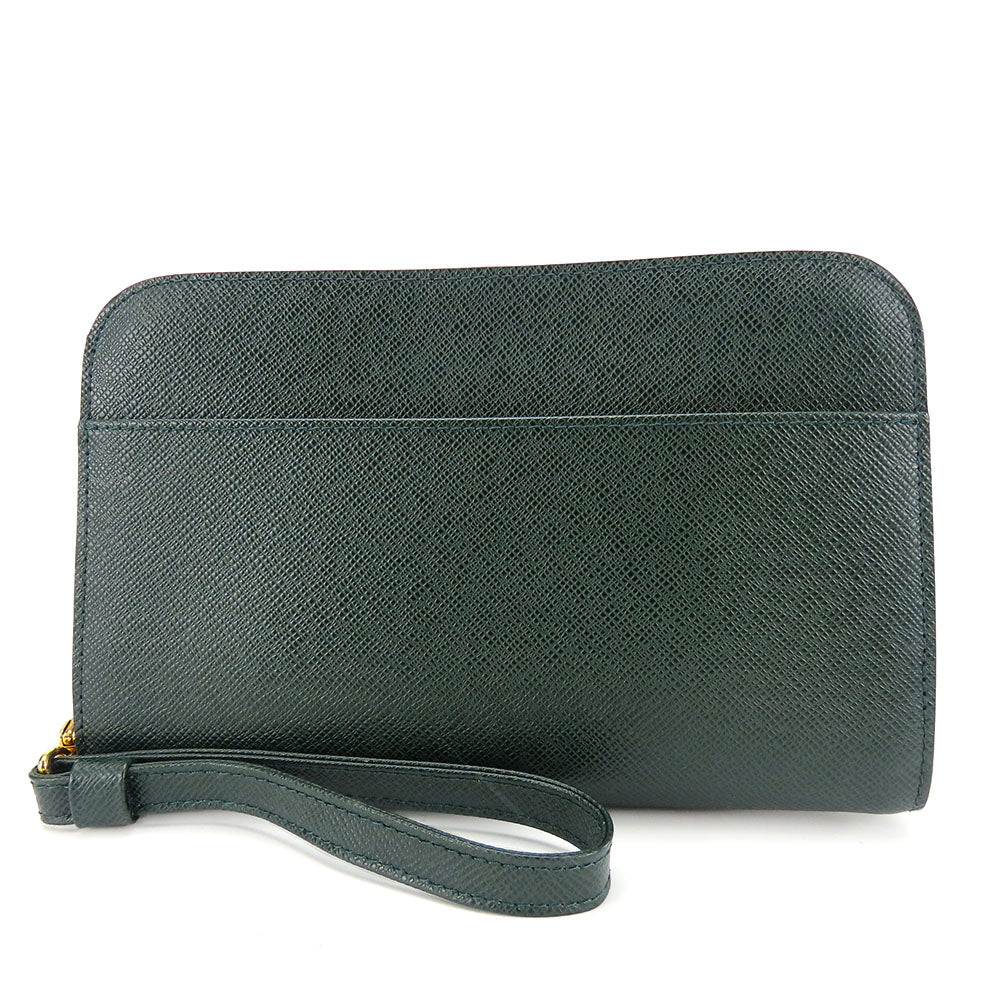 LOUIS VUITTON business bag M30184 Taiga green Baikal mens Used Authentic