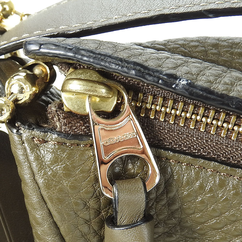 COACH Shoulder Bag 32264 leather Brown Women Used Authentic