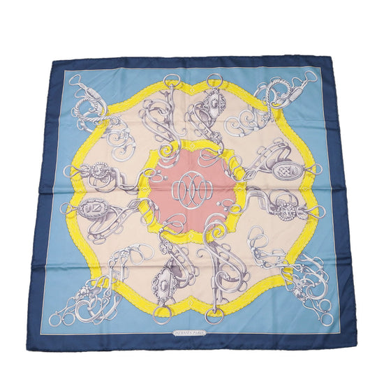 HERMES scarf silk multicolor Carre90 Women Used Authentic