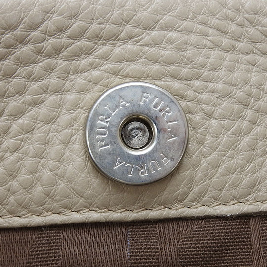 Furla Tote Bag F5191 leather beige Women Used Authentic