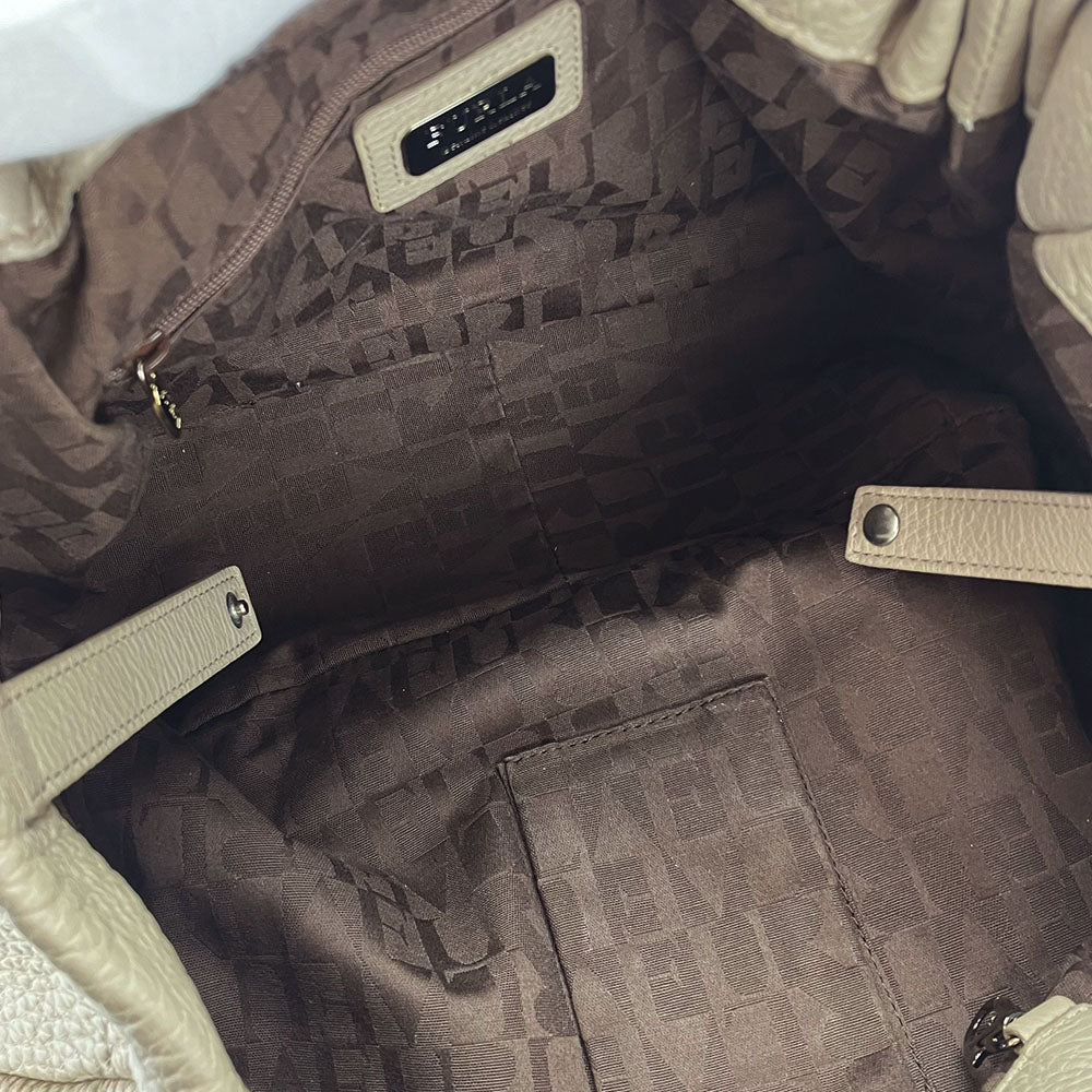 Furla Tote Bag F5191 leather beige Women Used Authentic