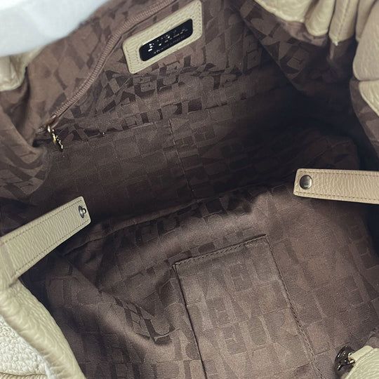Furla Tote Bag F5191 leather beige Women Used Authentic