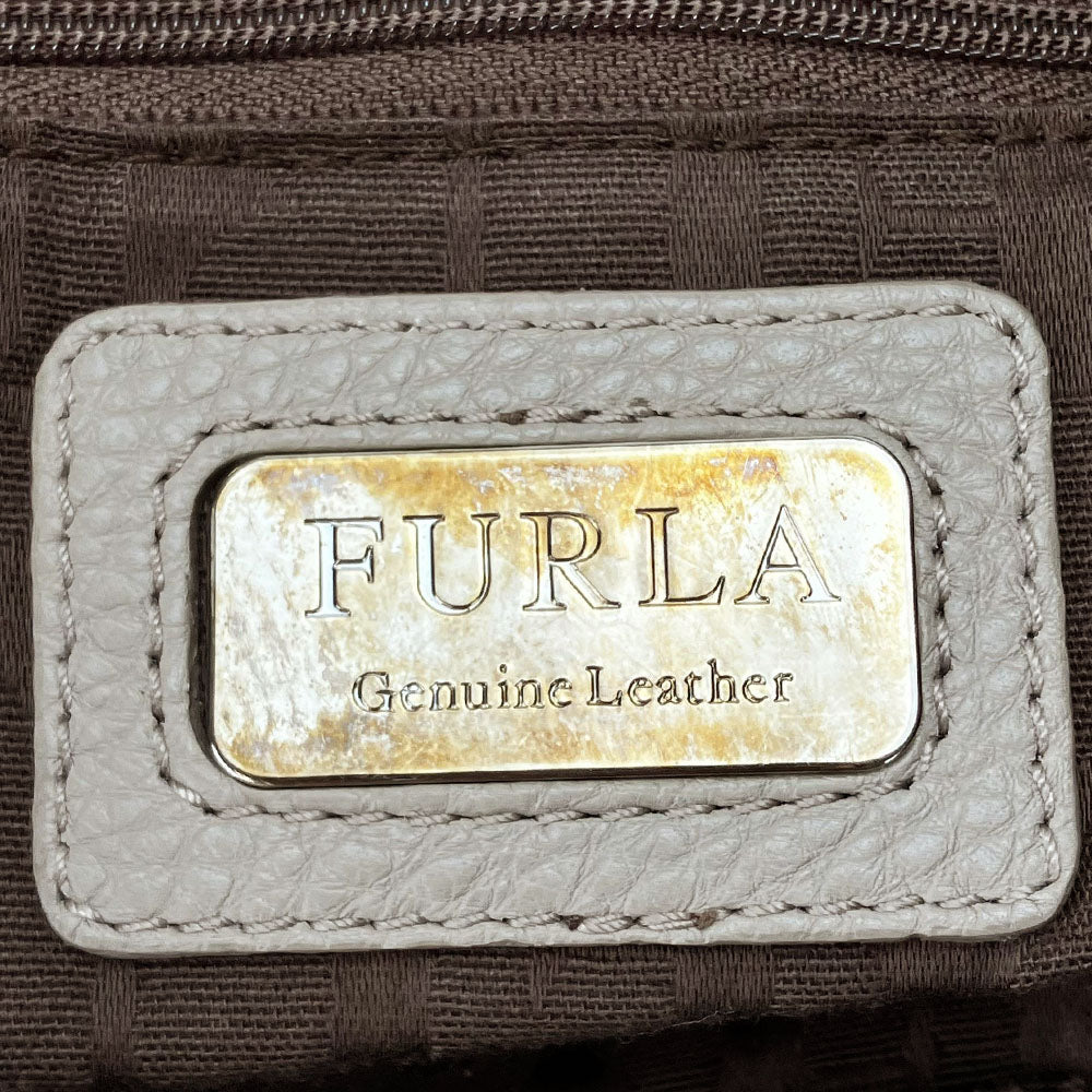 Furla Tote Bag F5191 leather beige Women Used Authentic