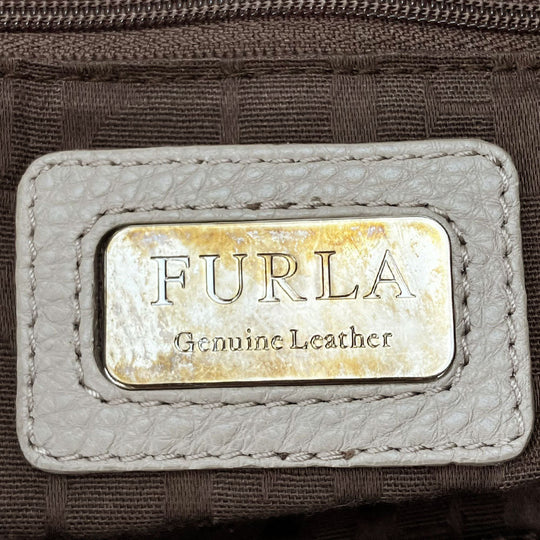 Furla Tote Bag F5191 leather beige Women Used Authentic