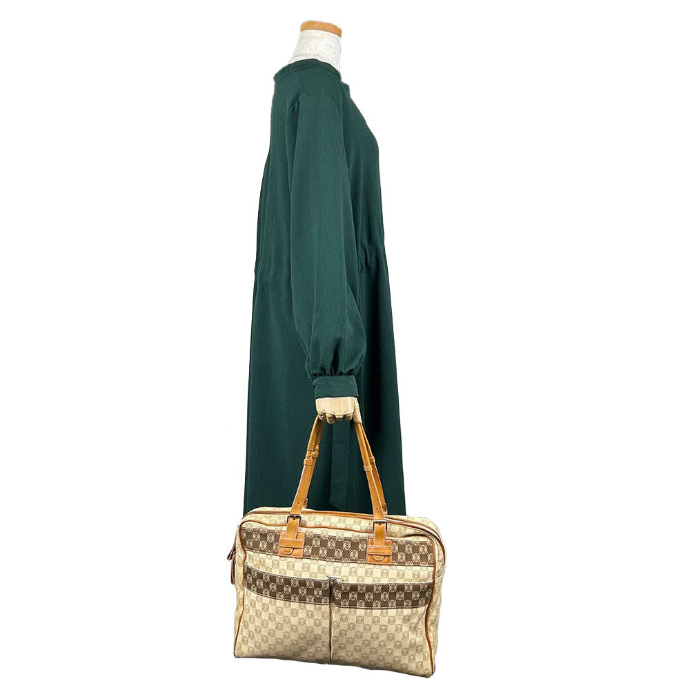 LOEWE Tote Bag Canvas, Leather beige anagram Women Used Authentic