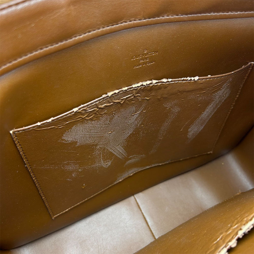 LOUIS VUITTON Tote Bag M91134 Monogram Vernis Brown Columbus Women Used Authentic