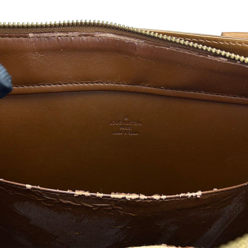 LOUIS VUITTON Tote Bag M91134 Monogram Vernis Brown Columbus Women Used Authentic