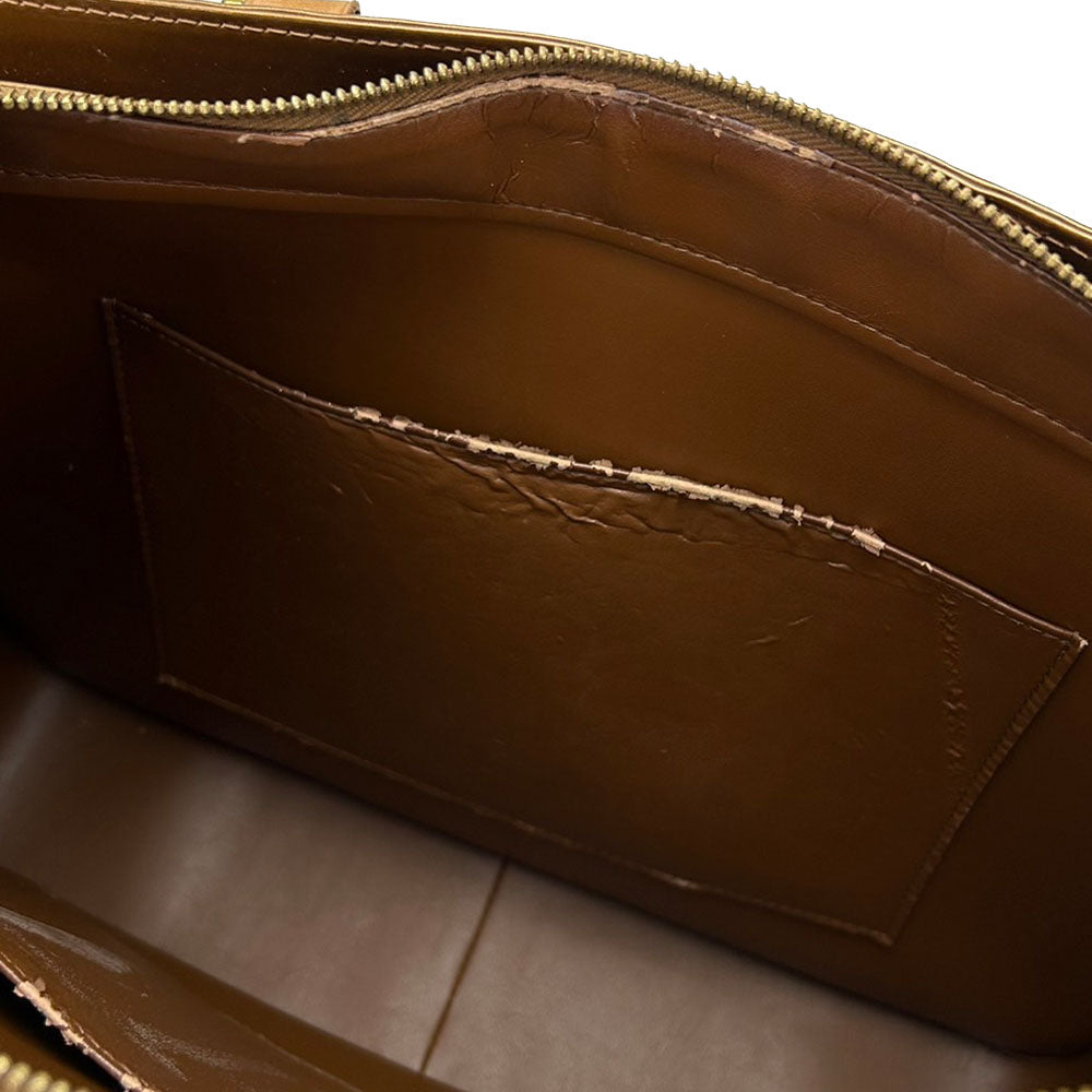 LOUIS VUITTON Tote Bag M91134 Monogram Vernis Brown Columbus Women Used Authentic