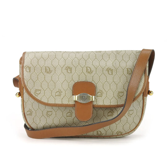Christian Dior Shoulder Bag PVC, Leather beige Women Used Authentic