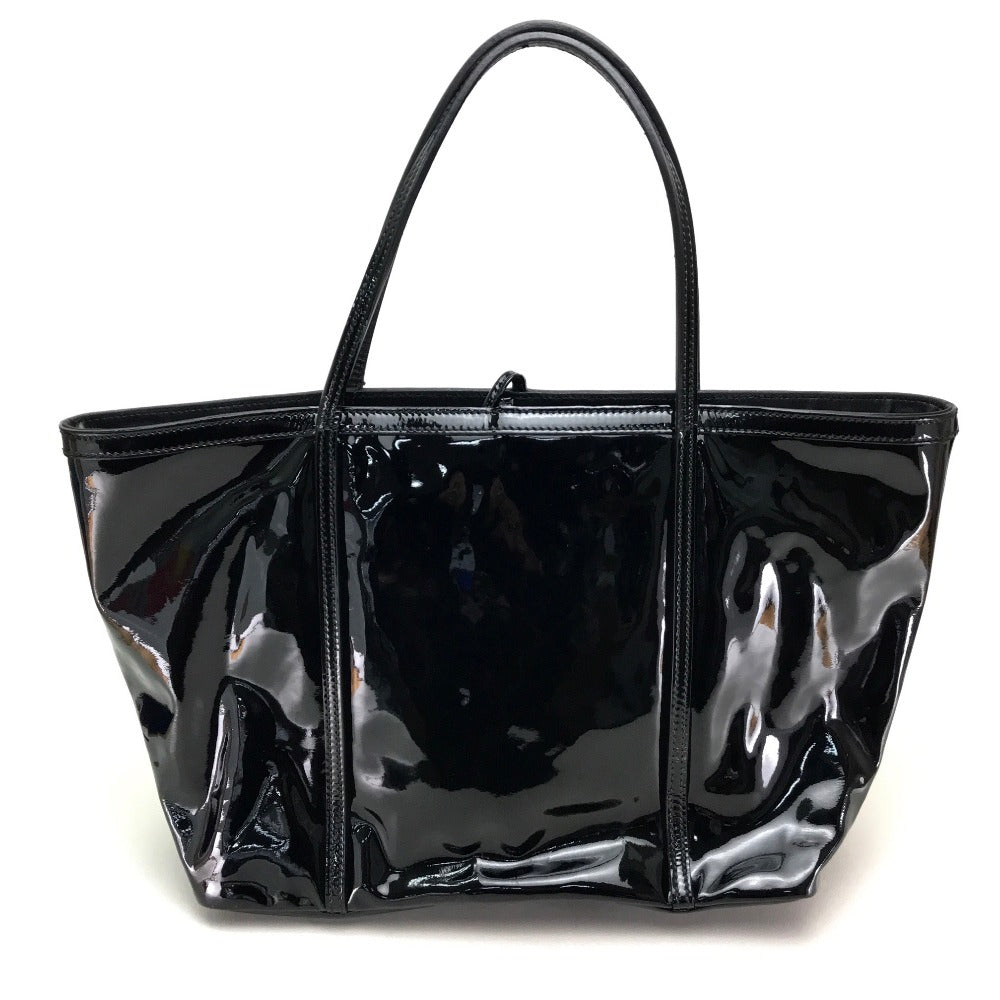 DOLCE&GABBANA Tote Bag BB1564 Patent leather black With logo Women Used Authentic