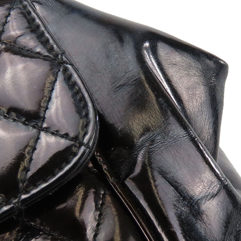 CHANEL Handbag enamel black Women Used Authentic