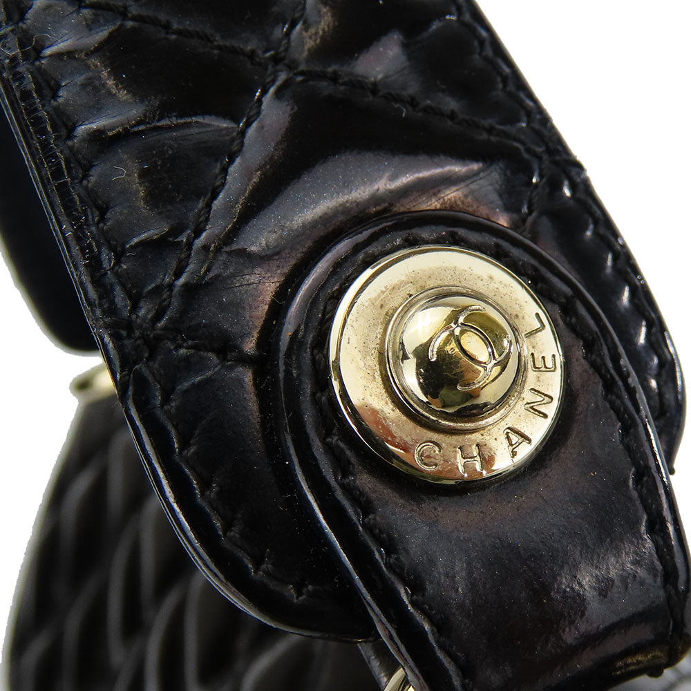CHANEL Handbag enamel black Women Used Authentic